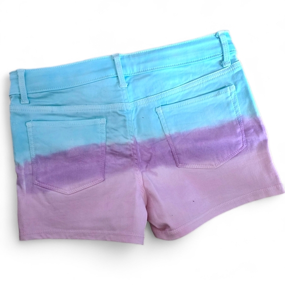 SO Girls Mermaidcore Rainbow Blue Pink ULTIMATE SHORTIE Mid Rise Shorts, size 16 - Picture 11 of 12